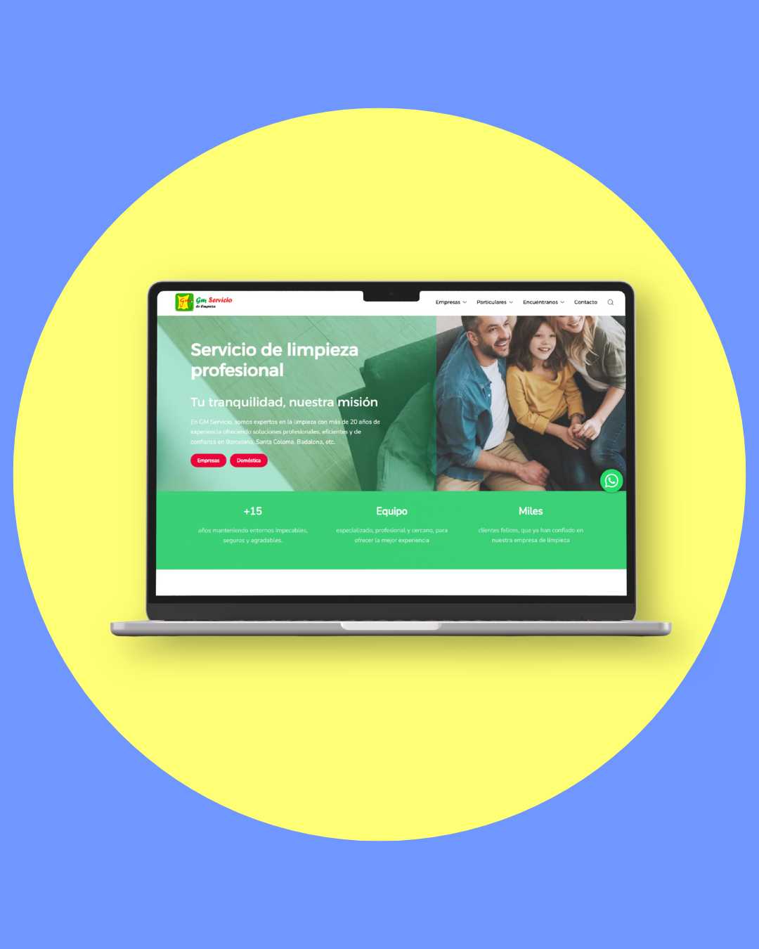 Diseño de paginas web en Barcelona, web creada por Abril Soria para GM Servicio de Limpieza