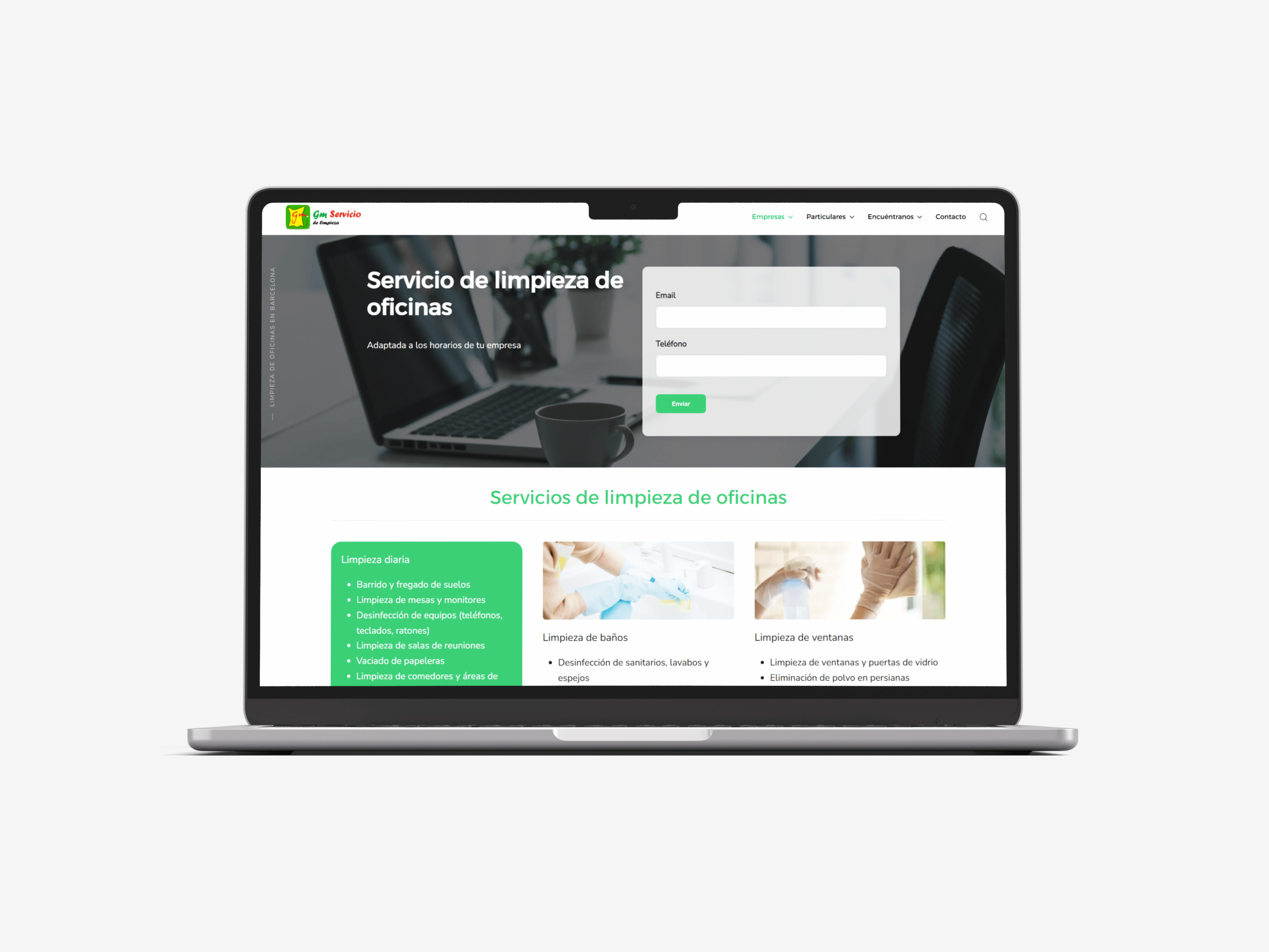 Dise&ntilde;o de p&aacute;gina web - GM Servicios