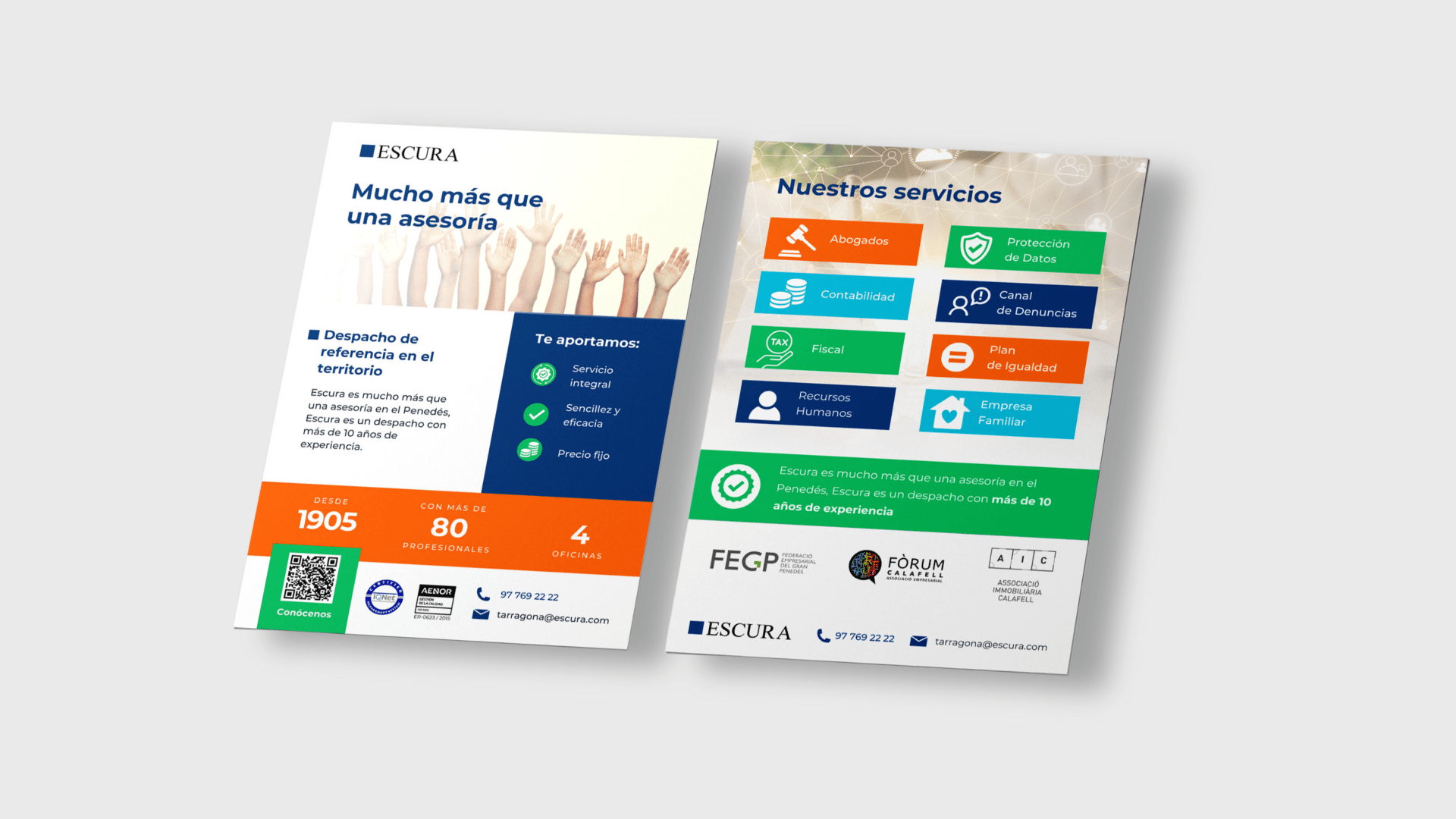 Diseño corporativo para empresas en Barcelona - Estudio de diseño gráfico - Diseño de Flyer para despacho de abogados