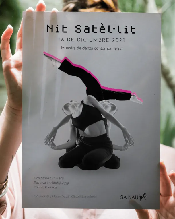 Diseño de cartelería Sa Nau Dansa, hecho por Abril Soria Agencia de Marketing y Diseño -Gráfico en Barcelona. Escuelas de danza.