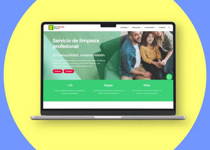 Diseño de paginas web en Barcelona, web creada por Abril Soria para GM Servicio de Limpieza